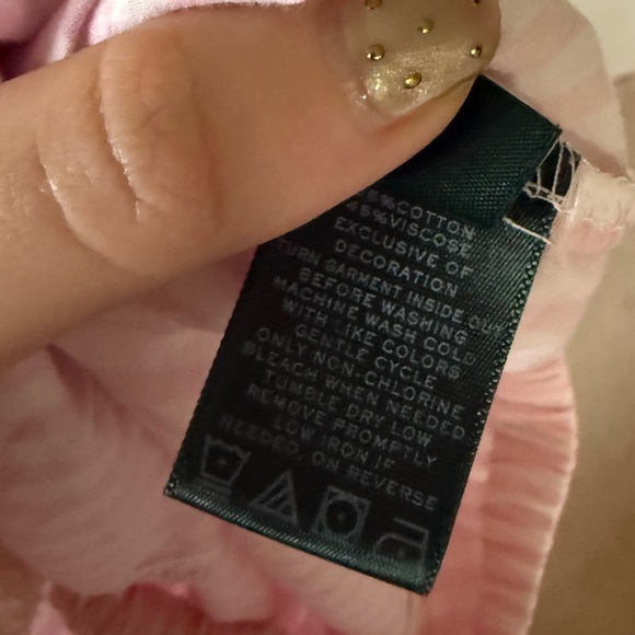 Lauren Ralph Lauren Pink and White Striped Top & Shorts Pajama Set LRL - Picture 8 of 8